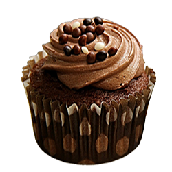 Rocky road cupcake with chocolate frosting