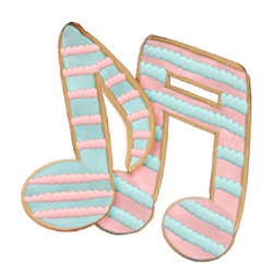 Music note shaped sugar cookies